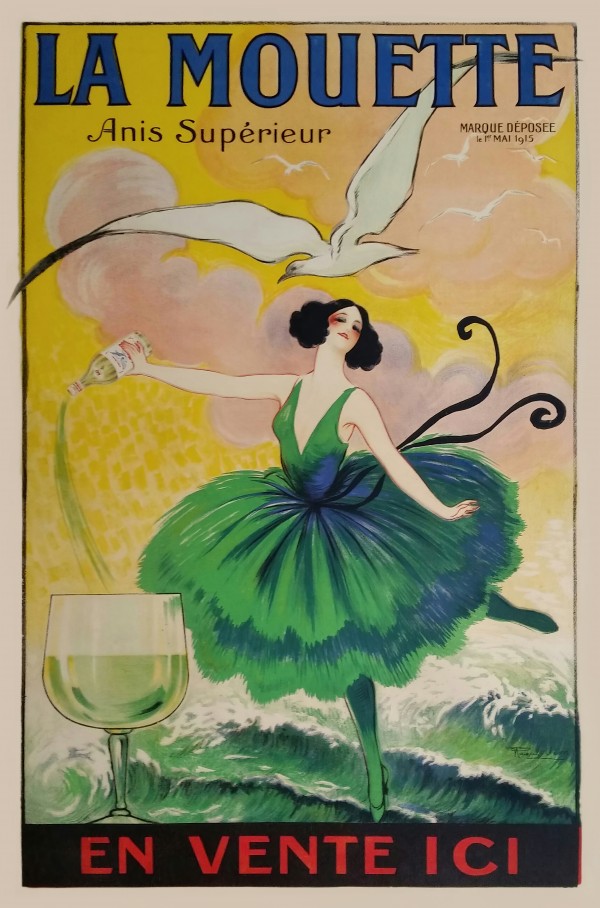 Original vintage poster La Mouette Anis Superieur  Print